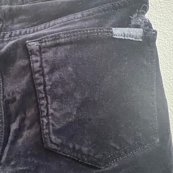 7 For All Mankind Black Velvet Flared Jean Women's Size 24 Boho Festival Denim - Picture 5 of 7